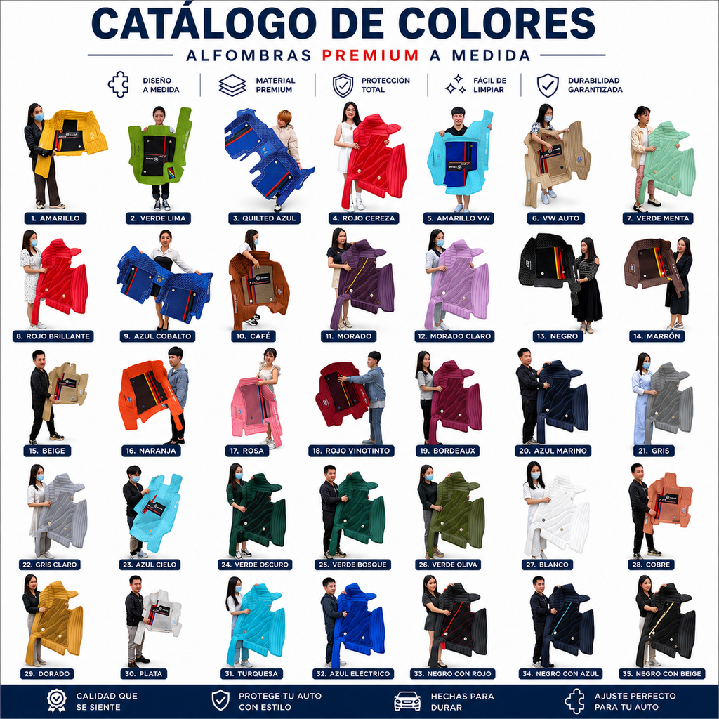 Alfombras Impermeables Dobles Hechas de Cuero Ecológico Artificial Versión Premium